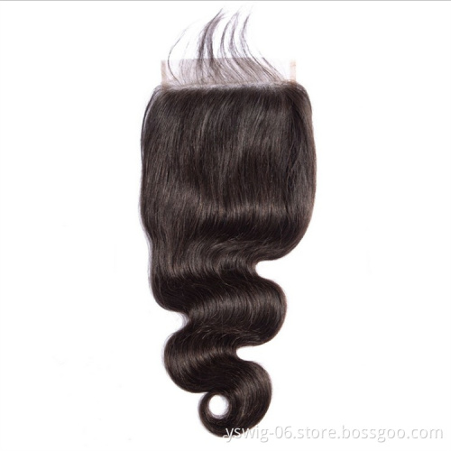 YS Wig Pre Plucked Brazilian Body Wave Lace Closure Non Remy Human Hair Closure 5x5 Lace Closure With Baby Hair